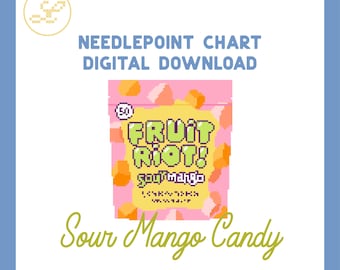 Sour Mango Candy 18 Mesh Needlepoint Pattern Chart (PDF)