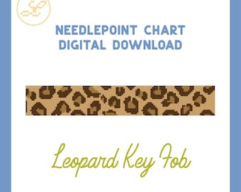 Leopard Key Fob 18 Mesh Needlepoint Pattern Chart (PDF)