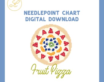 Fruit Pizza 18 Mesh Needlepoint Pattern Chart (PDF)