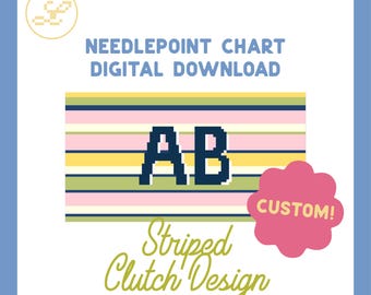 Diseño de bolso de mano a rayas personalizado, patrón de punto de aguja de 13 puntos (PDF)