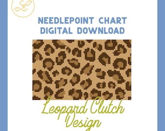Leopard Clutch Design 13 Mesh Needlepoint Stitch Chart (PDF)