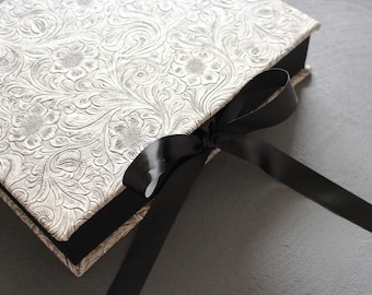 Caja de presentación con foto decorativa de lino Flower Broadcade de 8 x 10 pulgadas