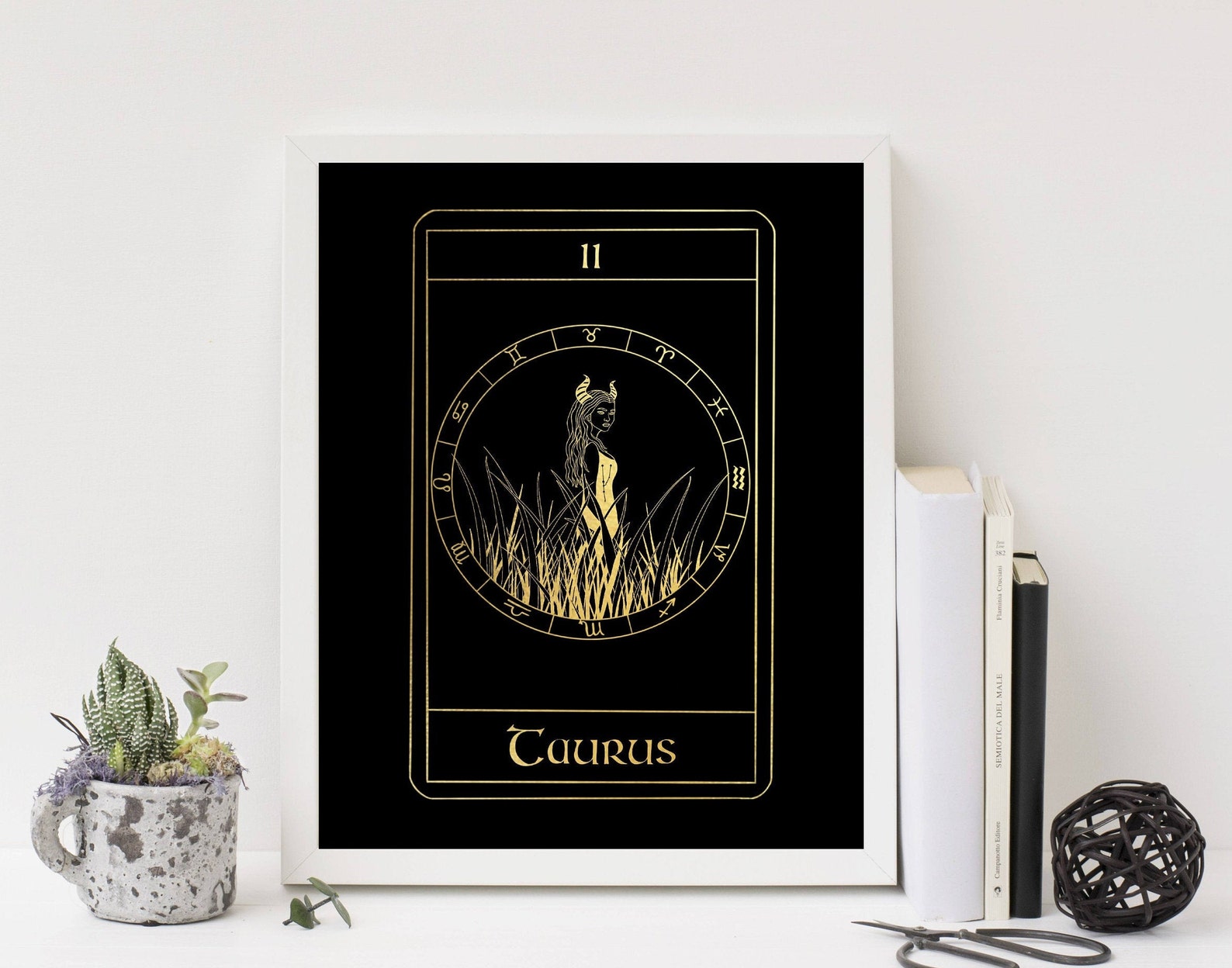 Taurus Tarot Card Foil Print Etsy