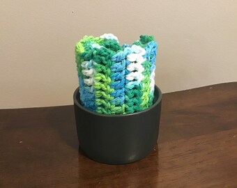 Cotton Dish Cloth: Handmade Wash Cloth, 7"x7"