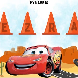 Lightning McQueen Name Building Worksheet
