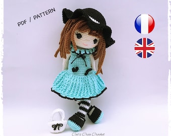 Melody crochet doll tutorial, in French and English