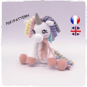 Tutorial all'uncinetto Kawaii Unicorn, in francese e inglese