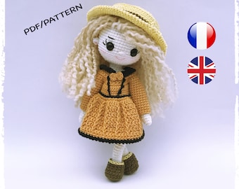 Vintage crochet doll tutorial, in French and English