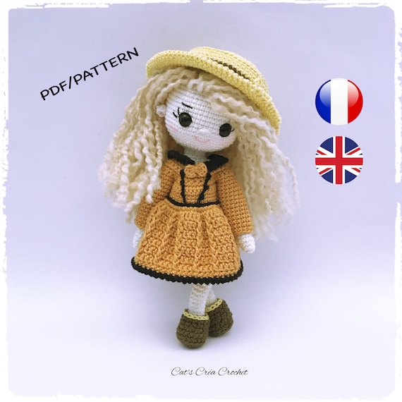 Tutoriel poupée Vintage au crochet, en français et anglais