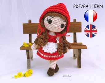 Mini Cat's Doll Tutorial - Crochet Little Red Riding Hood, in French and English