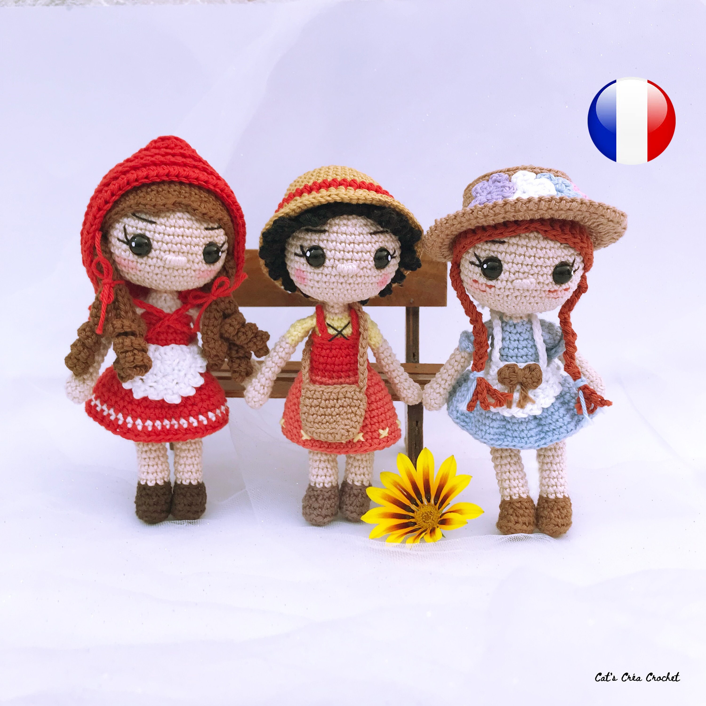 FRENCH - Pack / The 3 Mini Cat's - In the countryside: Anne, Little Red Riding Hood, Heidi