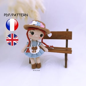 Mini Cat&#39;s Doll Tutorial - Anne crochet, in French and English
