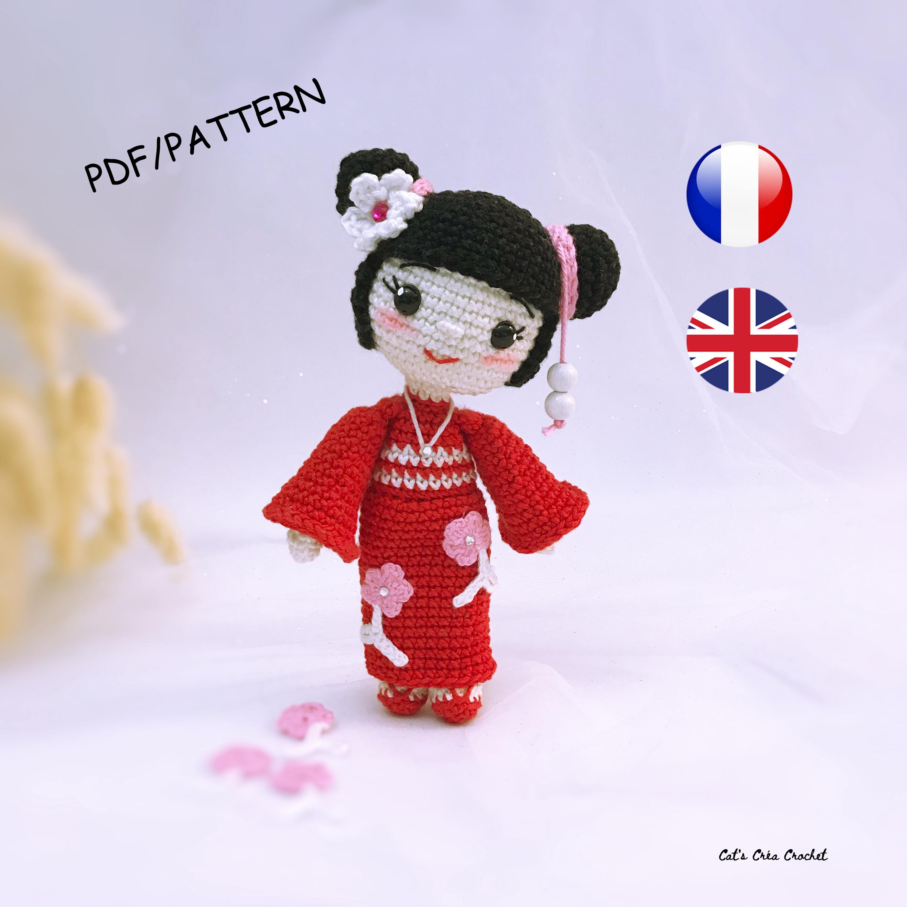 37 Japanese Crochet Patterns to Explore: Bags, Motifs, Amigurumi, and Lace 3 Kokeshi doll crochet tutorial