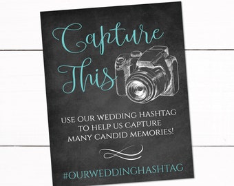 Wedding Hashtag Chalkboard Sign - Anniversary Hashtag Sign - Party Hashtag Sign Camera - Oh Snap Hashtag Sign - 8x10 Event Welcome Sign