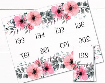 Reverse Number Tags - Mirrored Number Tags - Live Sale Numbers - Floral Reverse Numbers - Rustic Reverse Numbers - Shabby Chic