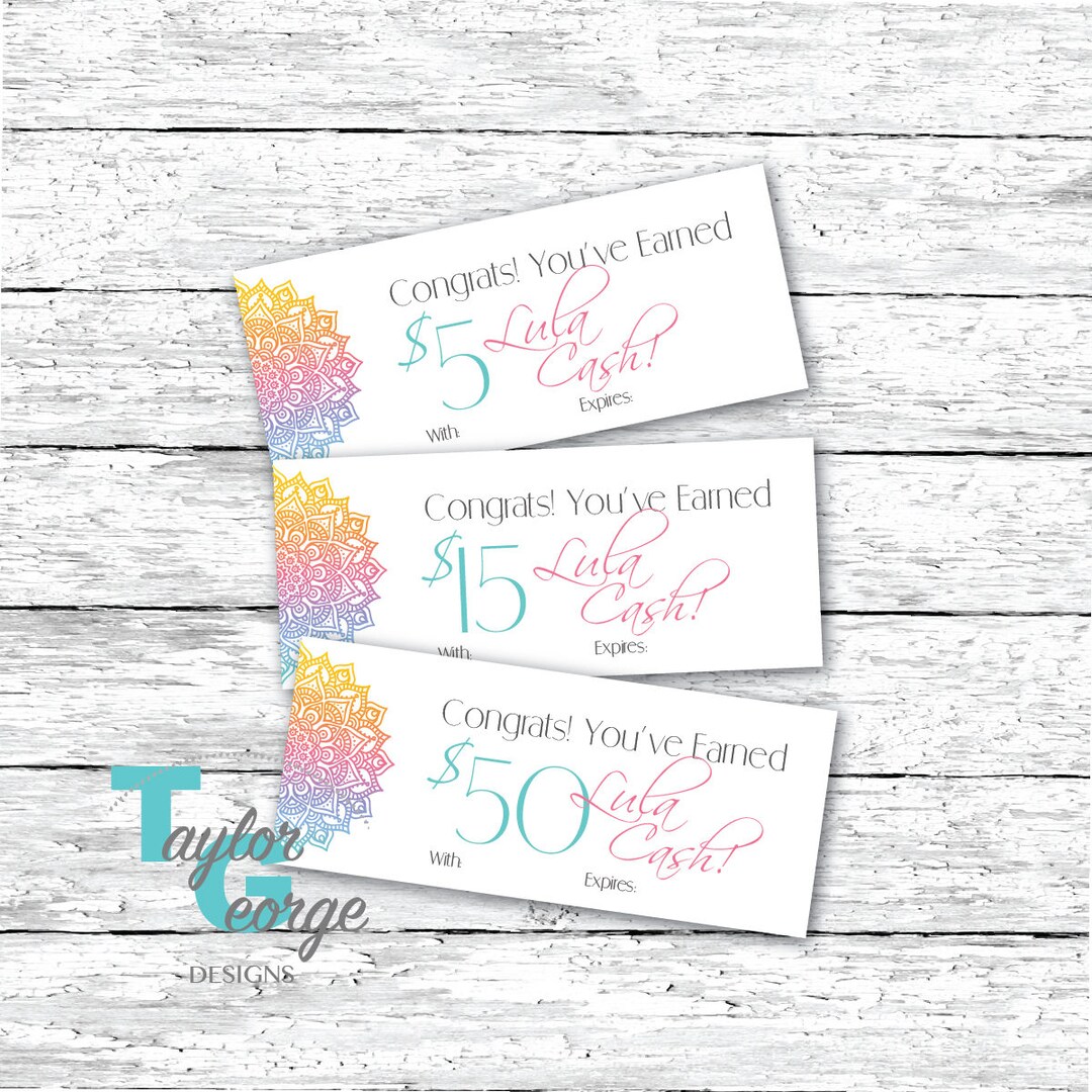 Discount Cards Gift Certificates Lula Cash Mandala 5 off Card 10 off ...