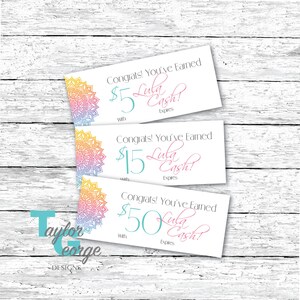 Discount Cards Gift Certificates Lula Cash Mandala 5 off Card 10 off ...