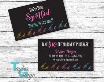 Spotted in the Wild card - Caught in Wild - Giraffe - home office approved - PDF - Printable - Cardstock - Marketing