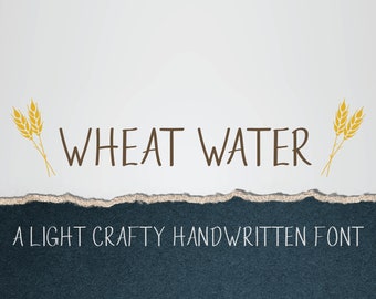 Wheat Water a Fun Handwritten Thin Skinny Sans Serif Craft Font - ttf otf woff font files included