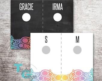 Lula Hanging Rack Size Cards - Style Tags - Hanging Rack Cards - Clothing Size Dividers - Clothing Style Dividers