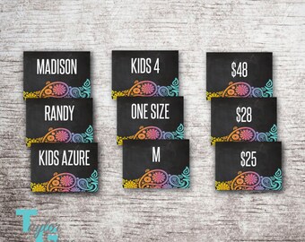 Lula style cards - Style Cards - Price Cards - Size Cards -Paisley - Chalkboard - 5x7 - Lula Style Cards For Pictures - Size Style Price Tag