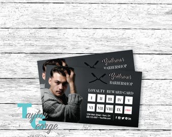 Barbershop Customer Punch Card - Barbershop Loyalty Card - Free Haircut Reward Card - Salon Punch Card - Salon Visit Card