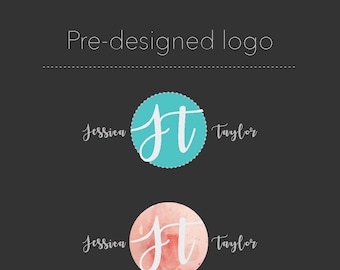 Pre-designed logo - Custom logo - Watercolor logo - Script logo - Initials logo - Small Business logo - Shabby Chic logo - Name logo