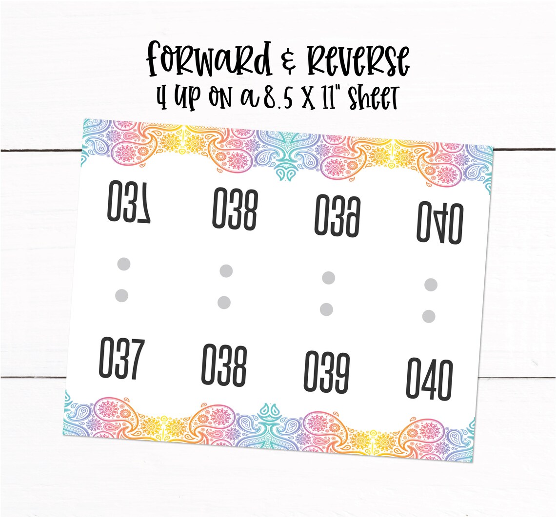 Forward Reverse Button Tags Live Sale Tags Forward and Reverse - 1-999 Mirrored Sale Numbers ...