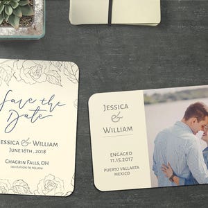 Save The Date Magnet - Hochzeit Save The Date - Rustikal Save The Date - Floral - Save the Date Karte - Vintage Hochzeit - Hochzeitseinladungen
