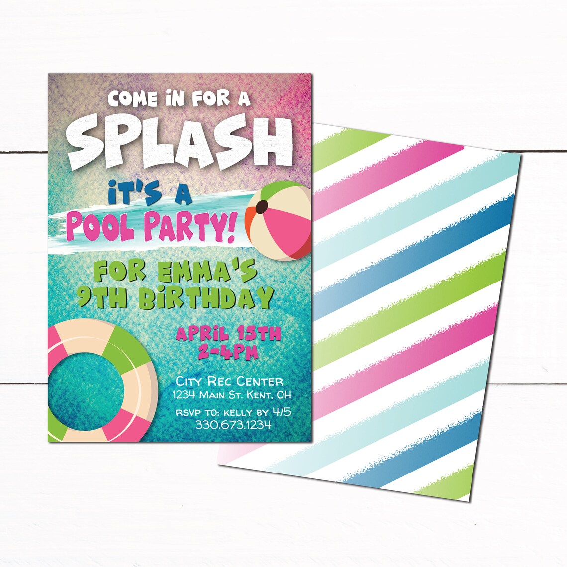 Swim Party Birthday Invitation Girls Swim Party Invitation - Etsy