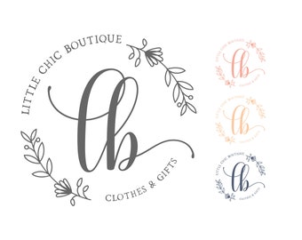 Floral Wreath-logo - Elegante, eenvoudige bloemenwinkel Boutique Pre-made logo