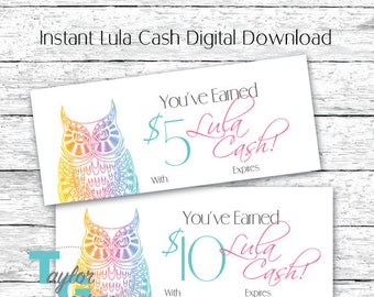 Lula Cash - Owl Cash Moolah Bucks Certificates - Moolah Bucks - Cash - Pop Up Cash - Discount Gift Certificate Gift Card