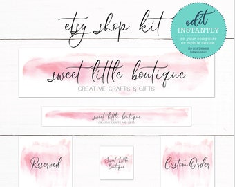 Etsy Shop Banner Kit - Etsy Shop Cover Photo - Etsy Shop Profile Pic - Facebook Cover - Etsy Shop Branding Design