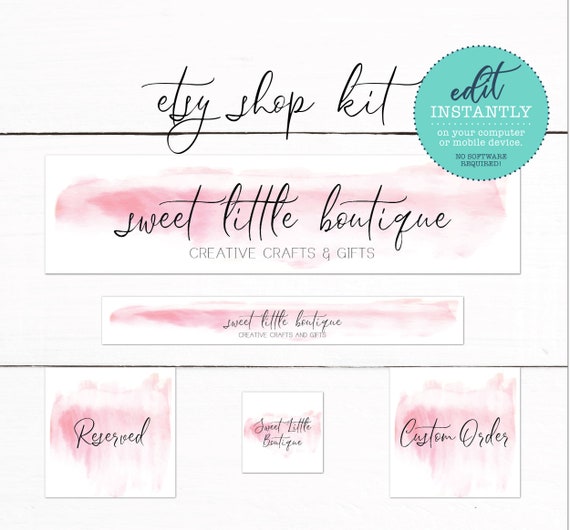 Etsy Shop Banner Kit - Etsy Shop Cover Photo - Etsy Shop Profile Pic - Facebook Cover - Etsy Shop Branding Design