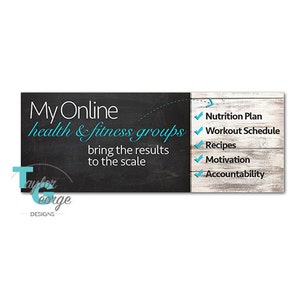 Health & Fitness Coach Challenge Group Facebook Cover Photo - Challenge Group Banner - Clean Eating Group Banner - Sneak Peek Banner - Coach