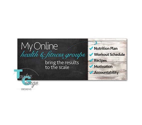 Health Fitness Coach Challenge Group Facebook Cover Photo Etsy