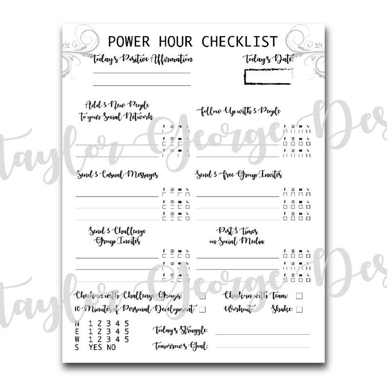 Coach Power Hour Checklist Coach Daily Planner Challenge Etsy