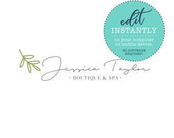 Leaf Branch Logo - Personal Business Branding - Instant Download