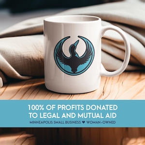 100% CHARITY: Rebel Loon MN Mug 11oz 15oz | Minnesota Flag Art | Anti ICE  | Resistance mpls Mutual & Legal Aid, Ceramic Coffee Mug