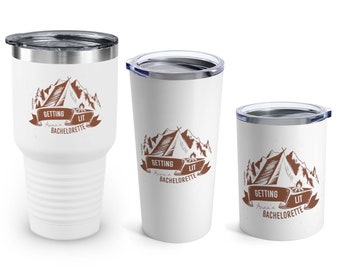 Custom Camping Personalized Metal Tumbler / Getting Lit Tent / Bachelorette Party / Girls Weekend / Camping Weekend / Cabin Weekend