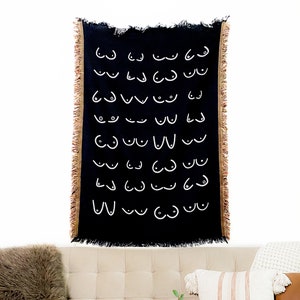 Boobie Woven Blanket Gift / 55″ X 37″ / Birthday Gift / Boob Blanket / Feminist Gift