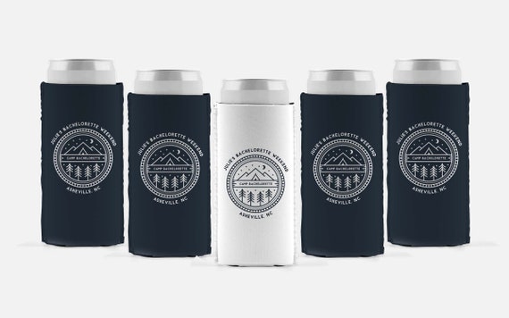 Personalized Camping Can Cooler: Bachelorette, Girls Weekend