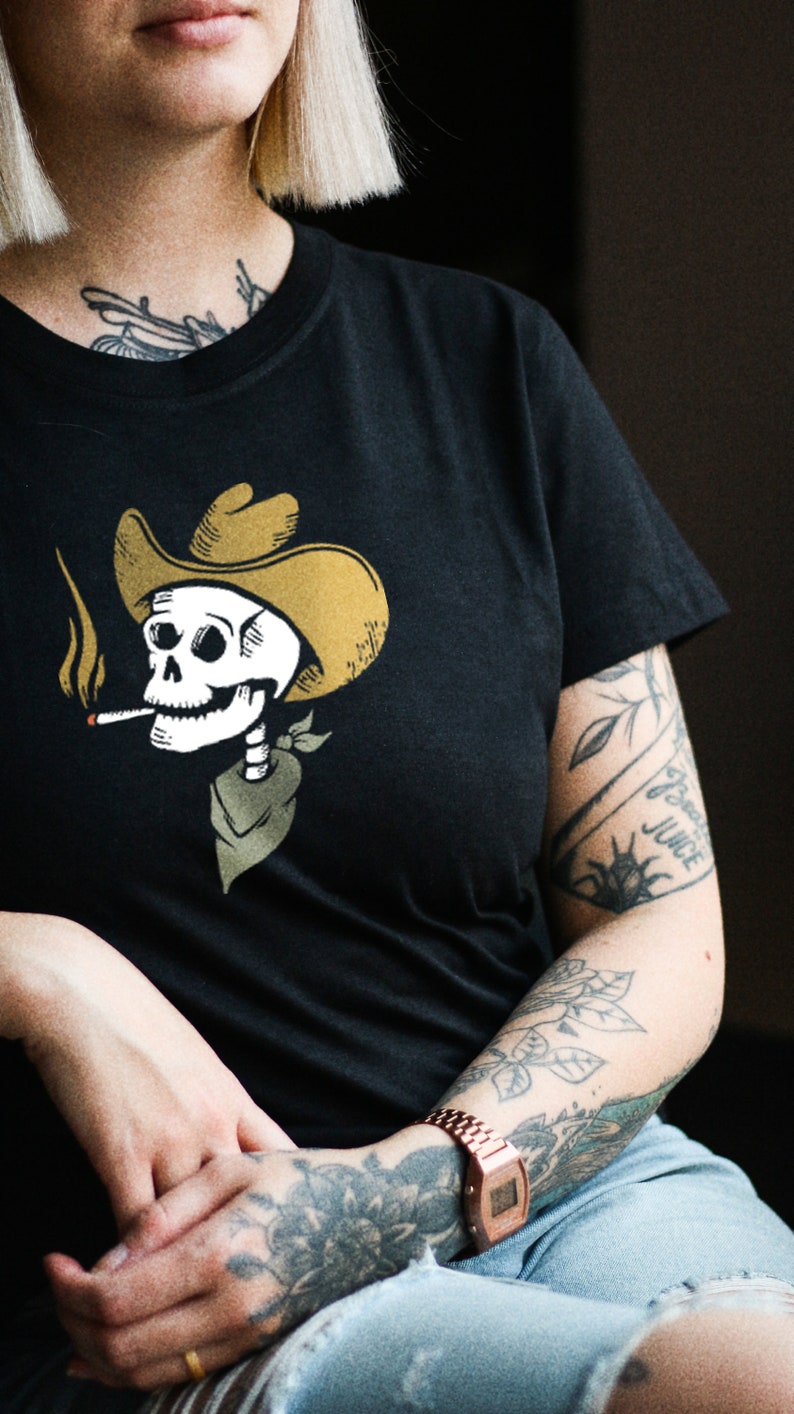 Desert Cowboy Unisex TShirt / Skull / Cowboy / Desert / Tank Top / Unisex Shirt image 5