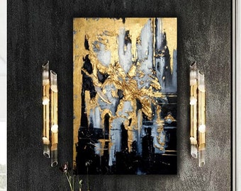 Oil Painting, Original Oil Painting Abstract Modern On Canvas Large Wall Handmade Art by Victoria's Art Design