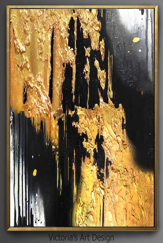 Abstract Painting featuring 24ct Gold Leaf