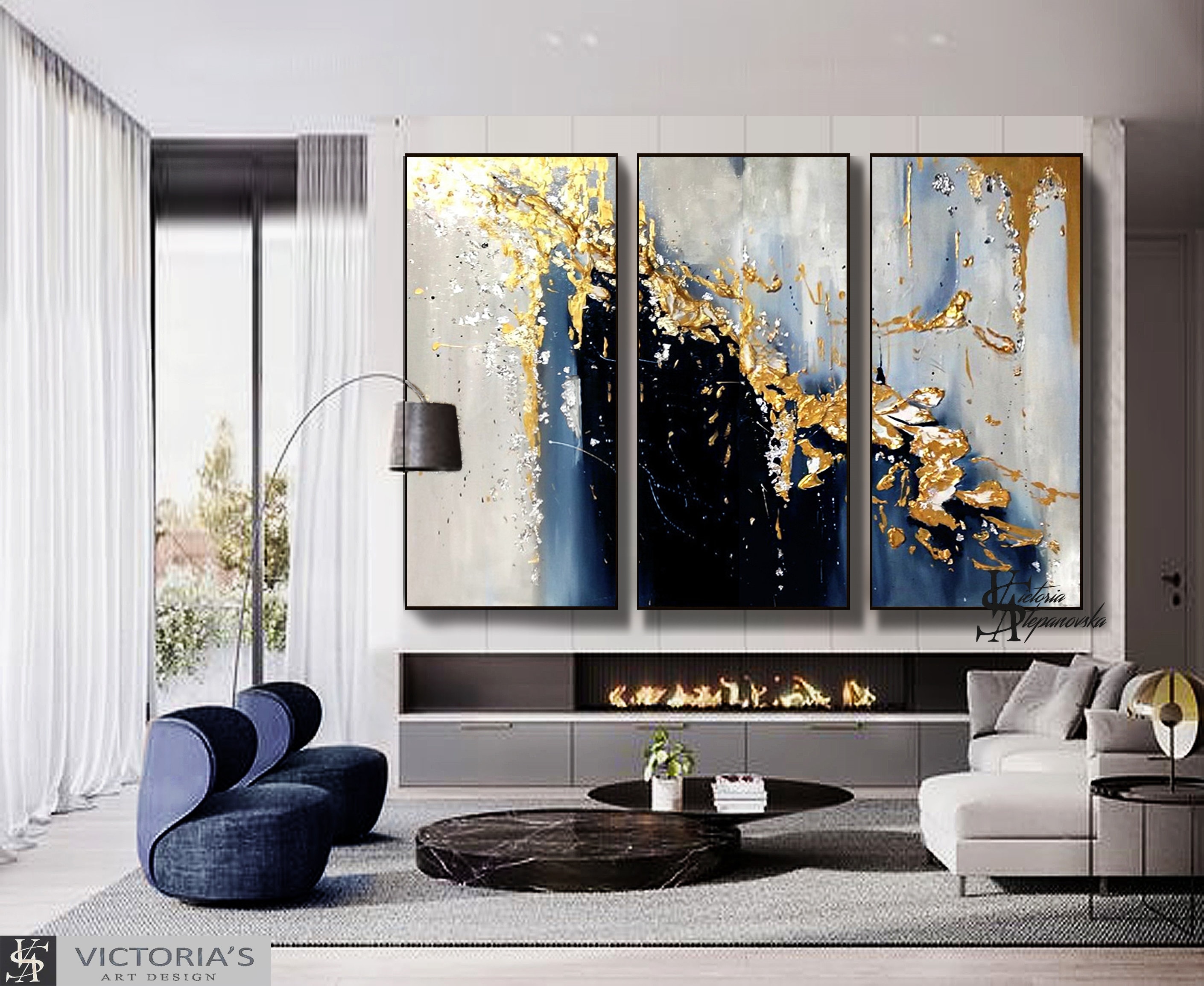 Oil Painting, Original Oil Painting on Canvas Abstract Set of Three ...