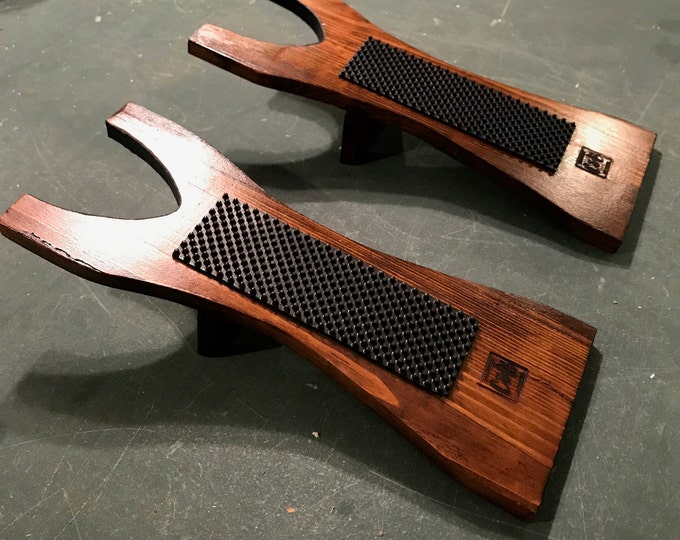 Handmade Solid Oak Boot Jack With Rubber Grip