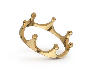 Prinzessin Krone Ring Gold 14k Solid Gelb Gold Weiß Gold König Crown Shaped Ring Schmuck, kostenloser Versand