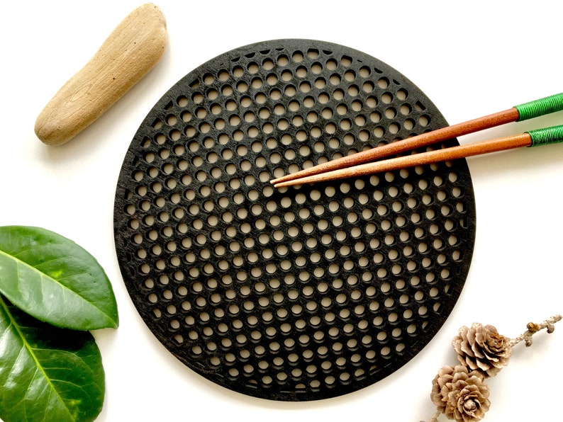 MOIRÉ Trivet for Hot Dish 20 Cm Wood Trivets Modern Trivet Etsy