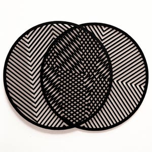 MOIRÉ wooden coasters (set of 6 pcs) - nordic home decor - laser cut coasters - wood coasters - geometric coasters - coasters for drinks